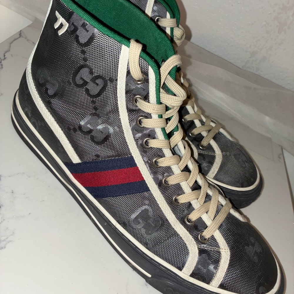 Gucci Men's High-Top Sneakers - Black, Green, and Red